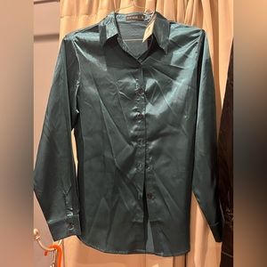 ivy rose button down teal